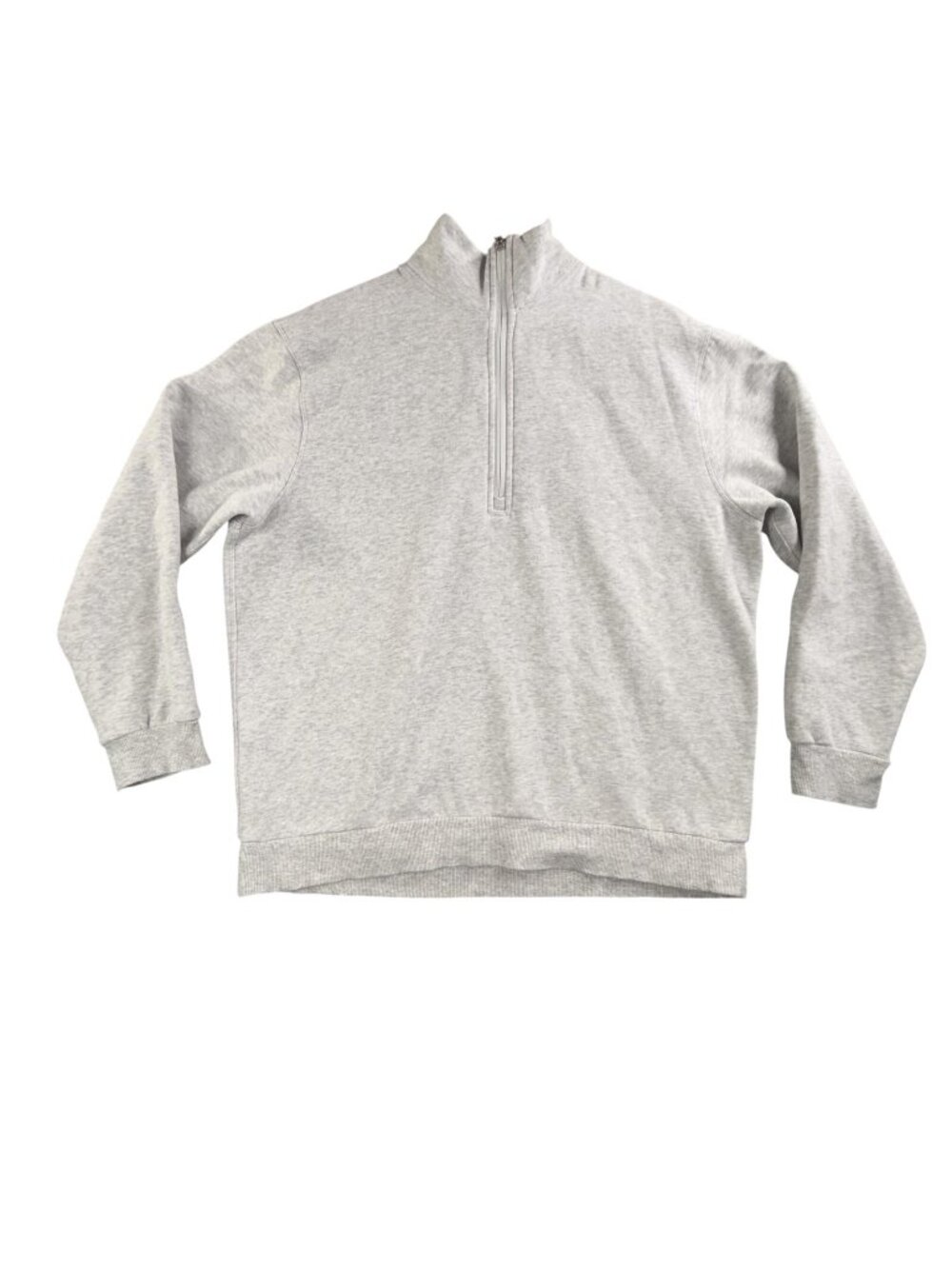 Lululemon Sweatshirt Mens Large Gray 1/4 Zip Mock Neck Fleece Pullover Logo Gym
